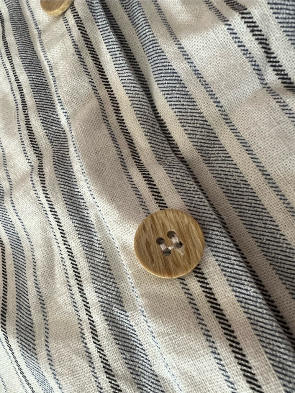 Potter's Pot Cream and Blue Striped A-Line Button Skirt - Picture 5 of 5